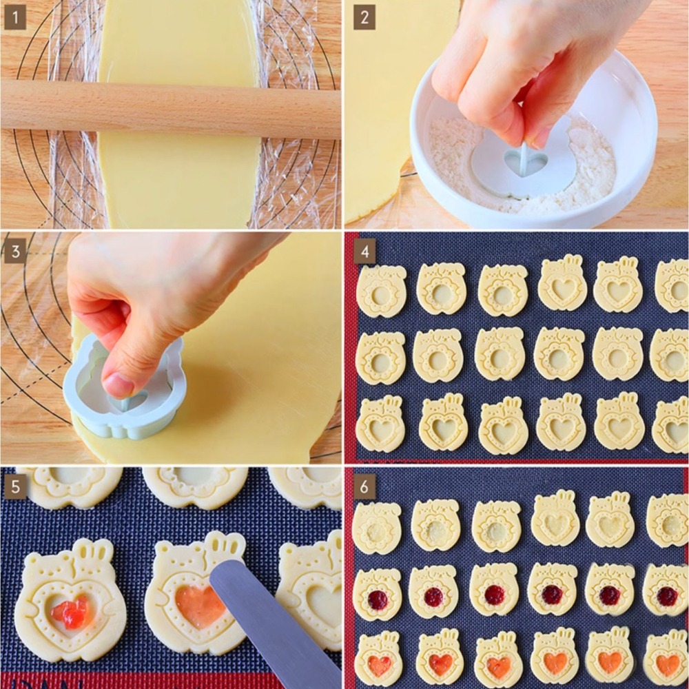 日本cotta可愛情人節小動物組合餅乾印章模具/DIY曲奇翻糖烘焙模具/按壓餅乾模/3D造型塑料餅乾壓印模具/糖花工具-細節圖4