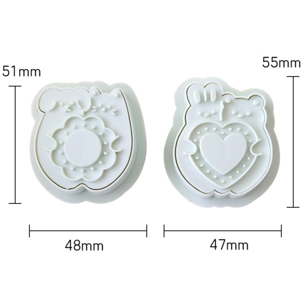 日本cotta可愛情人節小動物組合餅乾印章模具/DIY曲奇翻糖烘焙模具/按壓餅乾模/3D造型塑料餅乾壓印模具/糖花工具-細節圖5