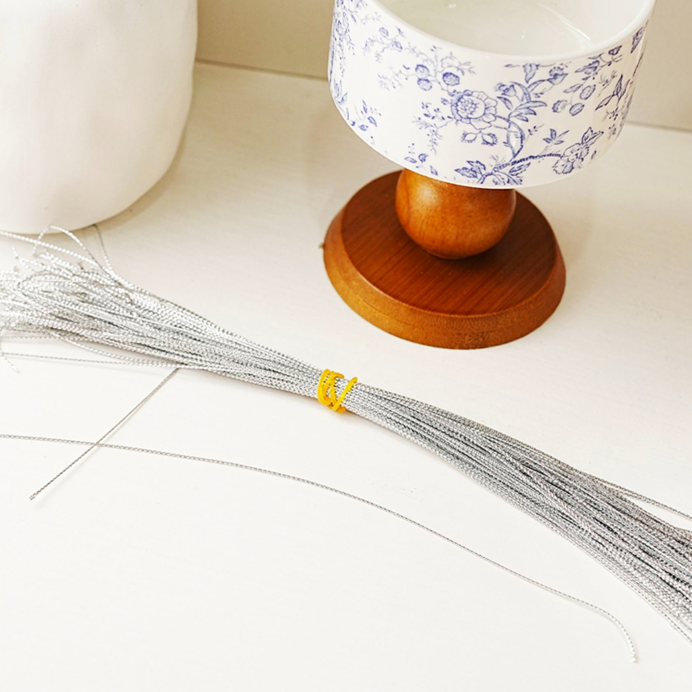 ◎約50根◎25cm無彈力金銀絲吊繩吊線掛牌繩/已裁切包裝袋扎口繩/裝飾品包裝繩/手工掛牌包裝線/diy吊牌繩-細節圖5