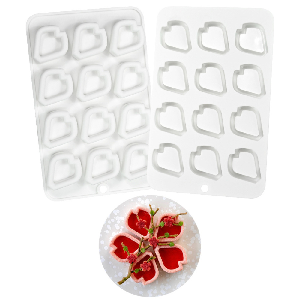 法式情人節桃花花瓣造型淋面矽膠蛋糕模/巧克力冰淇淋布丁慕斯模具/造型烘焙模具/香氛蠟燭手工皂模-細節圖3