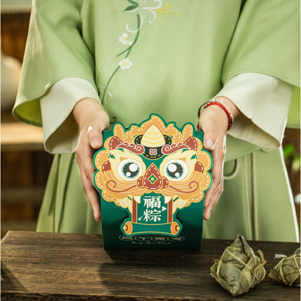◎2入◎端午常安獅頭禮盒/端午包裝送禮手提盒/粽子包裝盒/文創伴手禮品盒-細節圖6