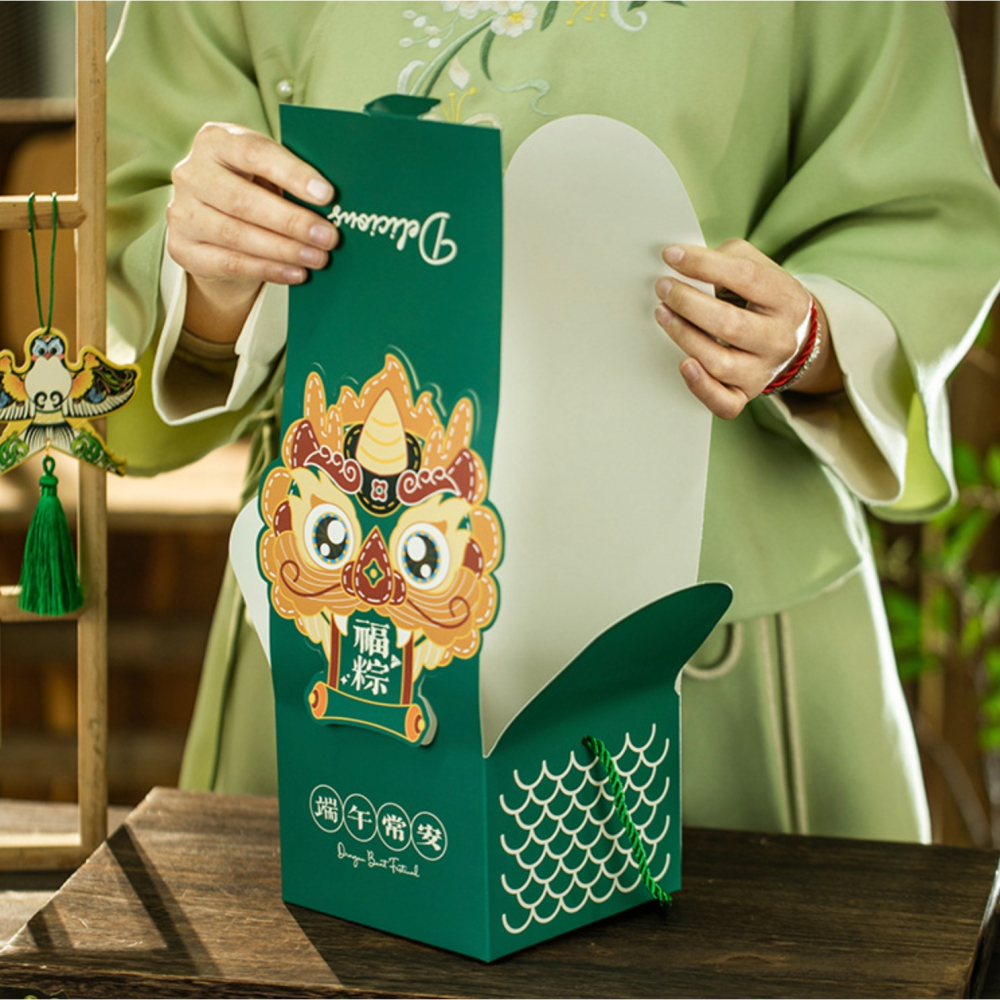 ◎2入◎端午常安獅頭禮盒/端午包裝送禮手提盒/粽子包裝盒/文創伴手禮品盒-細節圖7