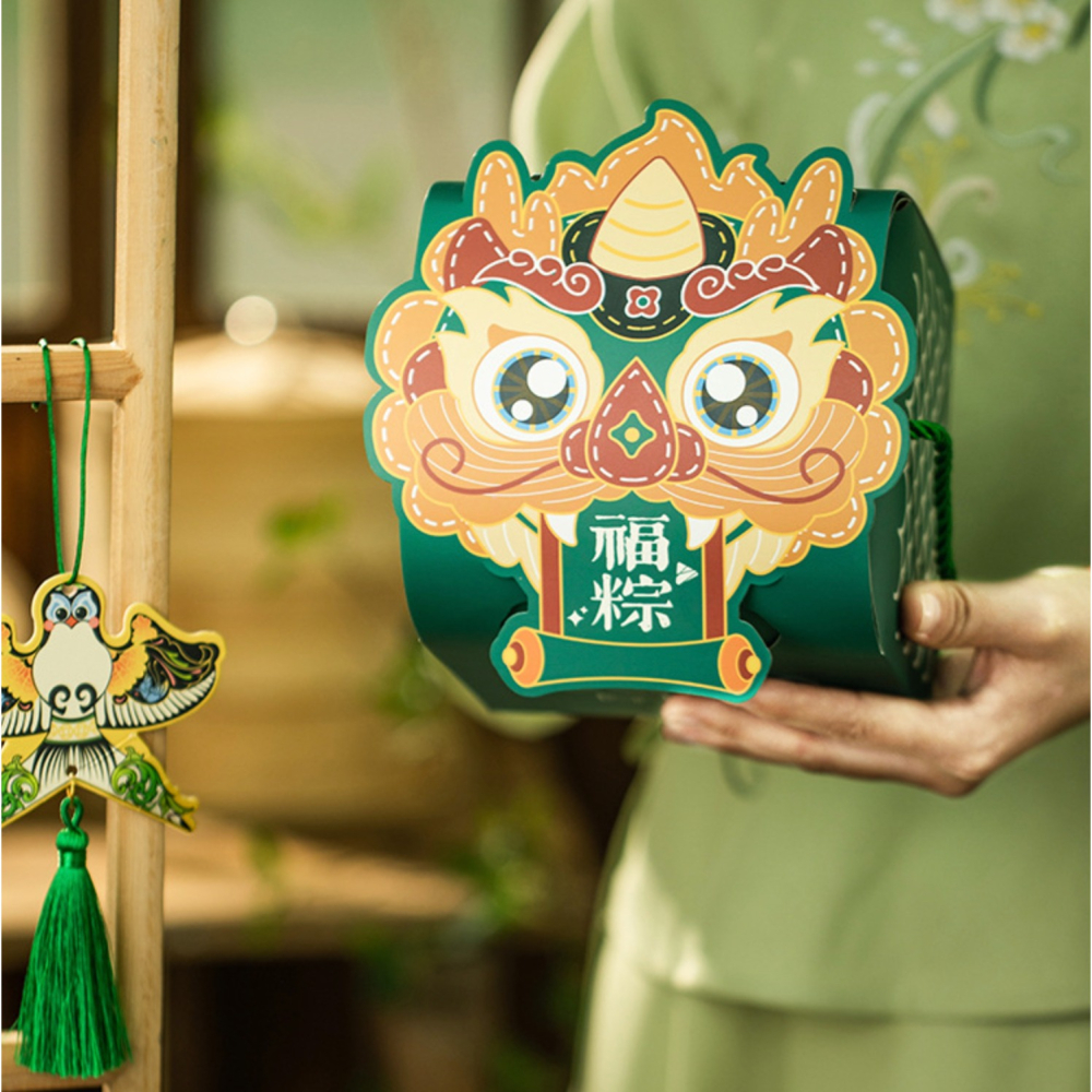 ◎2入◎端午常安獅頭禮盒/端午包裝送禮手提盒/粽子包裝盒/文創伴手禮品盒-細節圖8