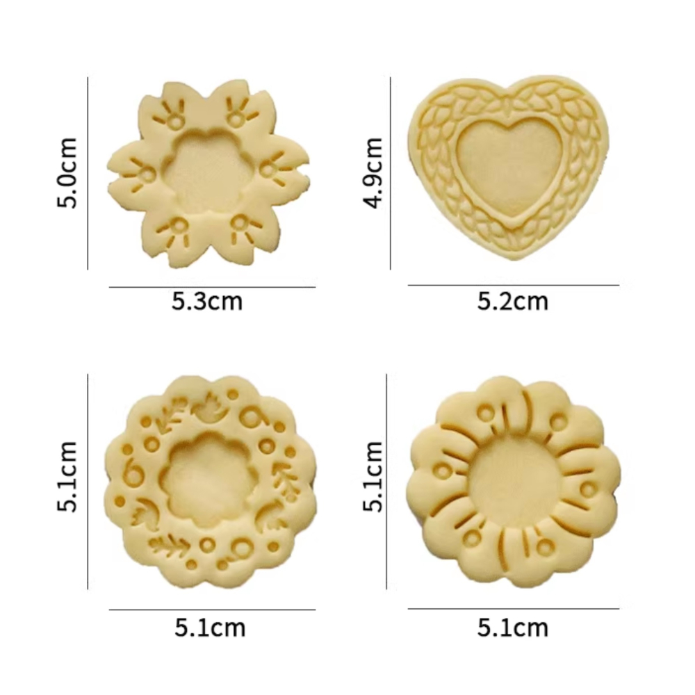 ◎4件組◎Amagour情人節愛與花海櫻花愛心花朵按壓式立體餅乾模具/北歐風餅乾饅頭模具/按壓式切模-細節圖6