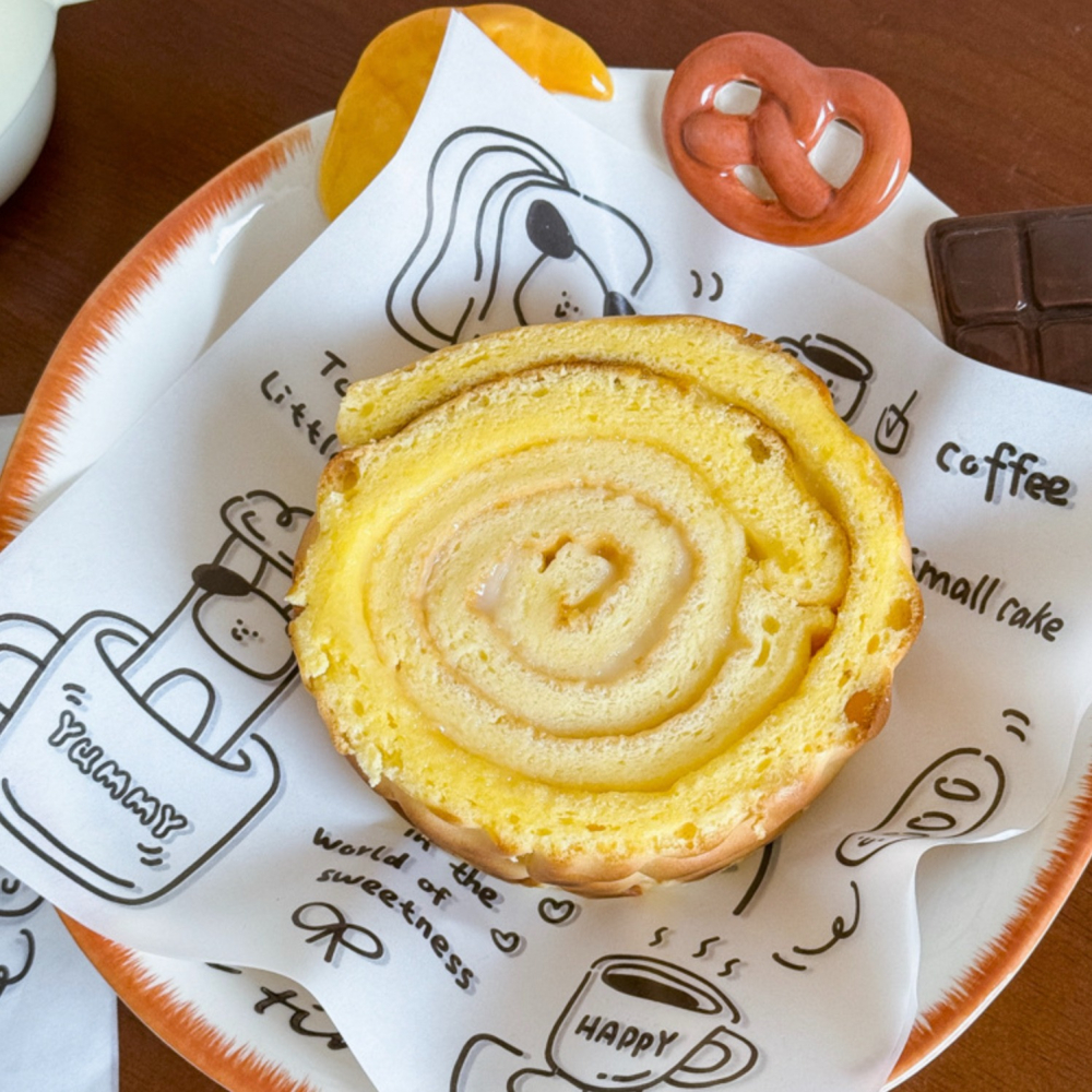 ◎20張◎18x18cm熊狗日治三明治包裝油紙/家用一次性防油紙墊/漢堡淋膜紙/打包飯糰煎手抓餅食品點心包裝用紙/烘培用-細節圖3