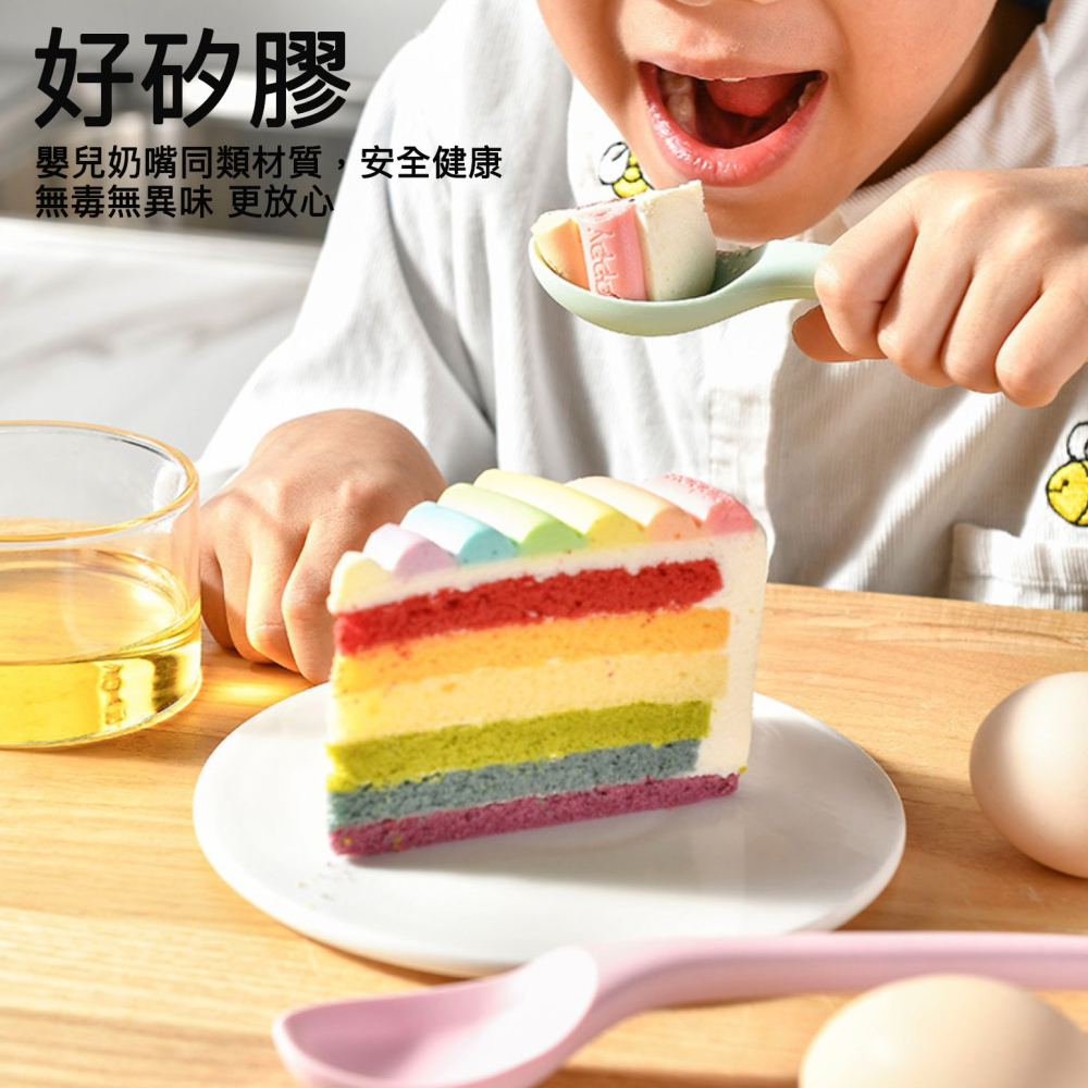 一體成型矽膠湯匙/湯勺/沙拉匙/攪拌匙/廚房餐具/兒童輔食餐匙/小密勺-細節圖3