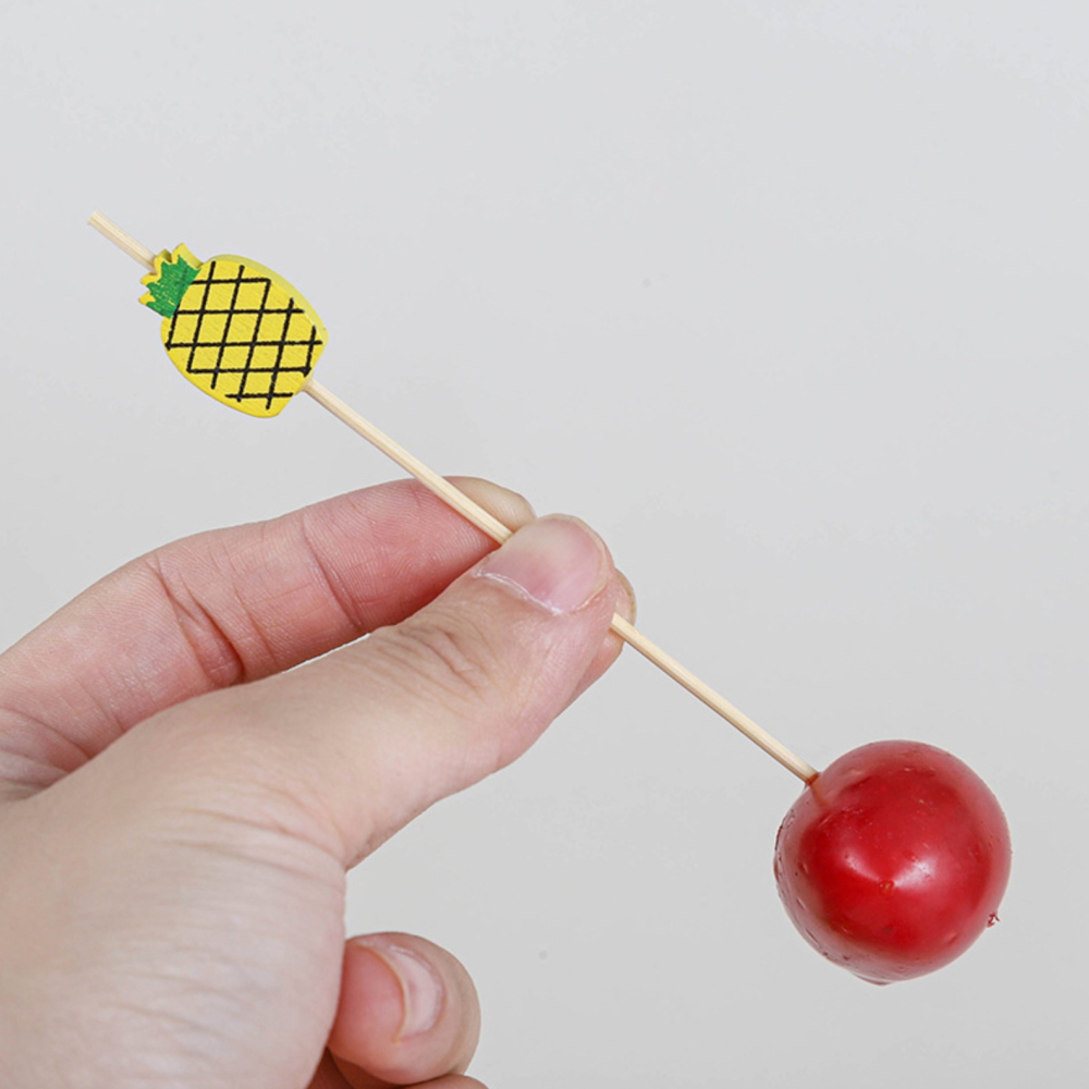◎20支◎木質多款水果造型冰糖葫蘆竹籤/一次性漢堡造型水果籤/家庭親子DIY烘焙製作工具/派對雞尾酒籤-細節圖4