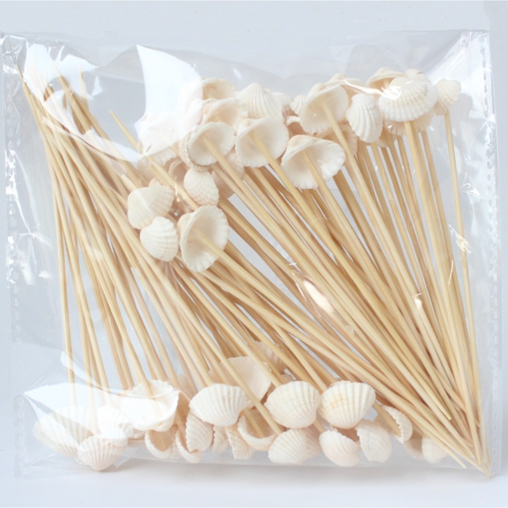 ◎20支◎木質貝殼海螺珍珠造型冰糖葫蘆竹籤/一次性漢堡造型水果籤/家庭親子DIY烘焙製作工具/海洋派對雞尾酒籤-規格圖8