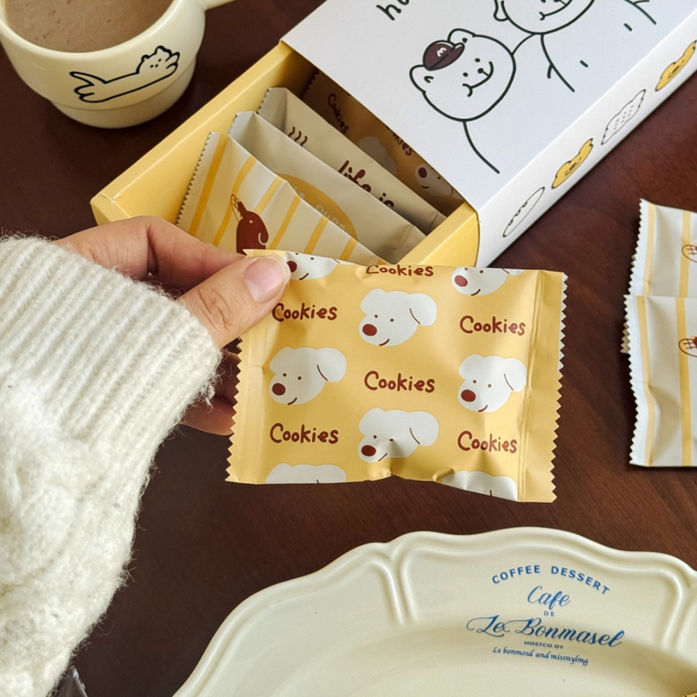 ◎7x10cm◎卡通起士小狗點心餅乾鋁箔包裝袋(約50只入)/食品級磨砂鋁箔機封袋/食品級曲奇糖果巧克力機封袋/花茶茶葉-細節圖3