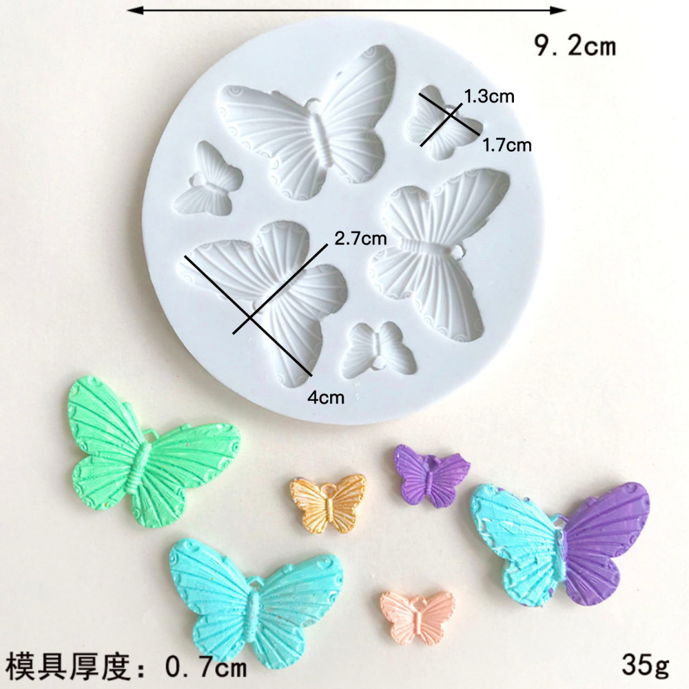◎6孔◎蝴蝶液態矽膠模具/翻糖液體矽膠模/DIY香薰石膏模具/手工皂模/父親節創意巧克力矽膠模具-細節圖6