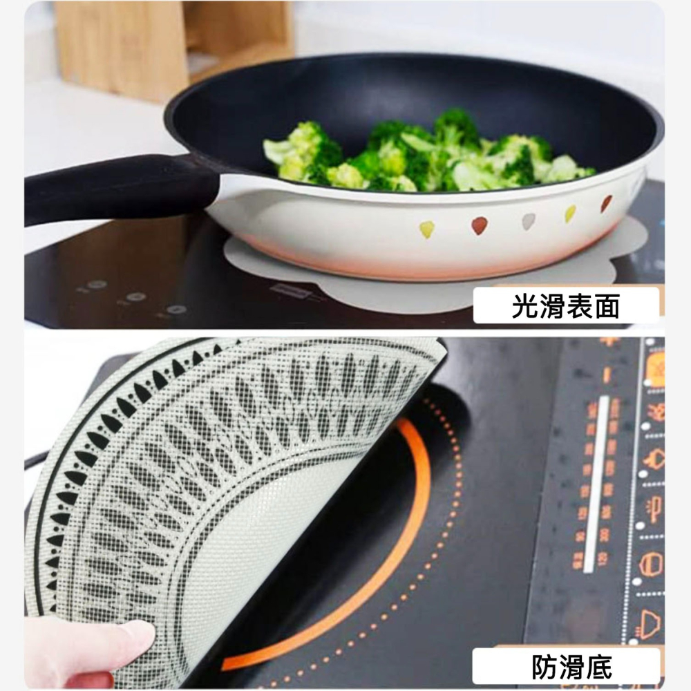 ◎Ø20/22/24/28cm◎食品級矽膠電磁爐面防護墊/掛耳式耐高溫防滑防油污易清洗電磁爐防滑墊/廚房耐高溫IH爐隔熱-細節圖8