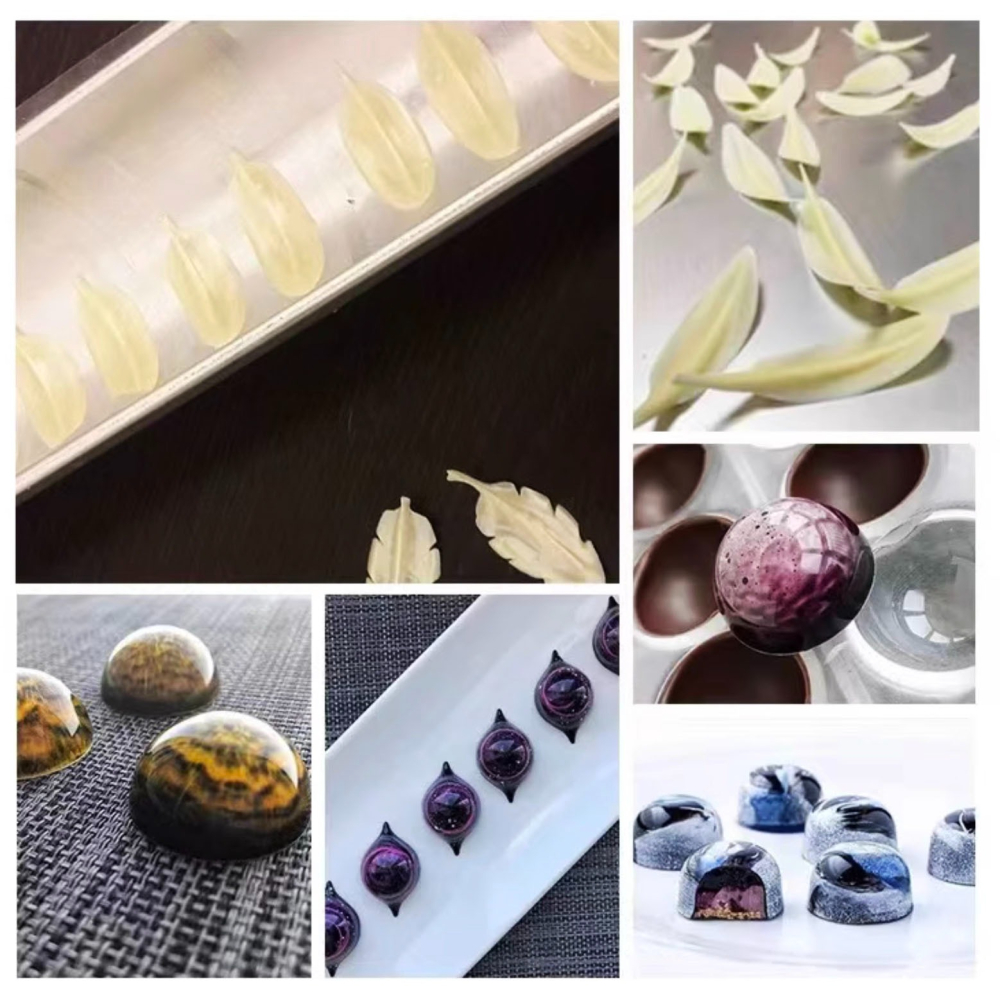 ◎5張入◎18.8絲非常厚羽毛葉子造型巧克力裝飾玻璃紙/調溫用PET裝飾片/巧克力轉印透明玻璃紙-細節圖2