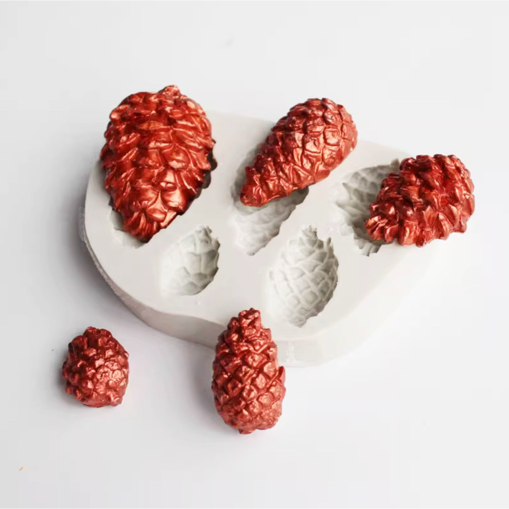 ◎3連/5連◎松果核桃液態矽膠模具/翻糖液體矽膠模/DIY香薰石膏模具/手工皂模/創意巧克力矽膠模具-細節圖3