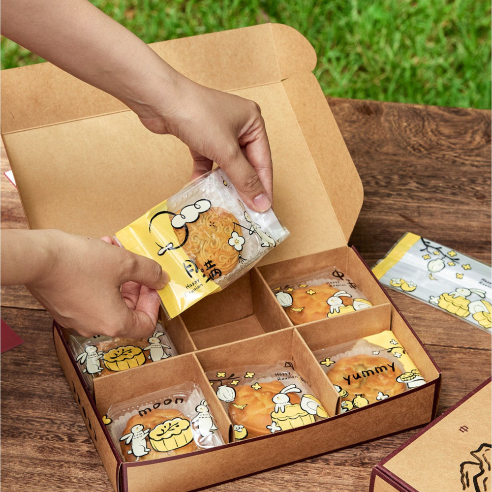 ◎63~80g◎玉兔月滿月餅側寬式機封袋(約50只/包)/月餅蛋黃酥食品機封袋/風琴袋/廣式冰皮月餅包裝袋-細節圖2