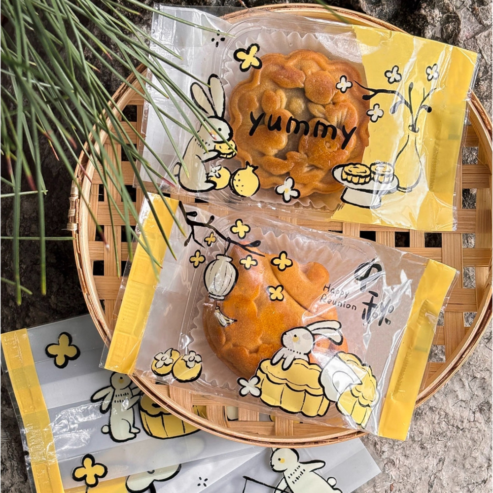 ◎63~80g◎玉兔月滿月餅側寬式機封袋(約50只/包)/月餅蛋黃酥食品機封袋/風琴袋/廣式冰皮月餅包裝袋-細節圖3