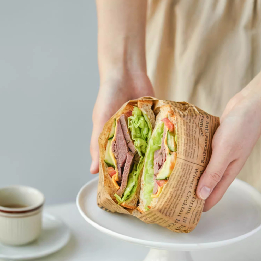 ◎20張/包◎25x25cm食品級三明治披薩吸油紙/一次性飯糰漢堡食品包裝紙/高品質烘焙專用包裝油紙/餐具托盤防油墊-細節圖7