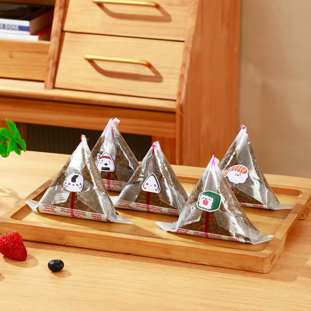 ◎約50只入◎日式雙層三角飯糰包裝袋/低溫防霧帶易撕條食品級一次性壽司打包袋/日式壽司海苔打包袋/微波專用可加熱家用透明-細節圖8