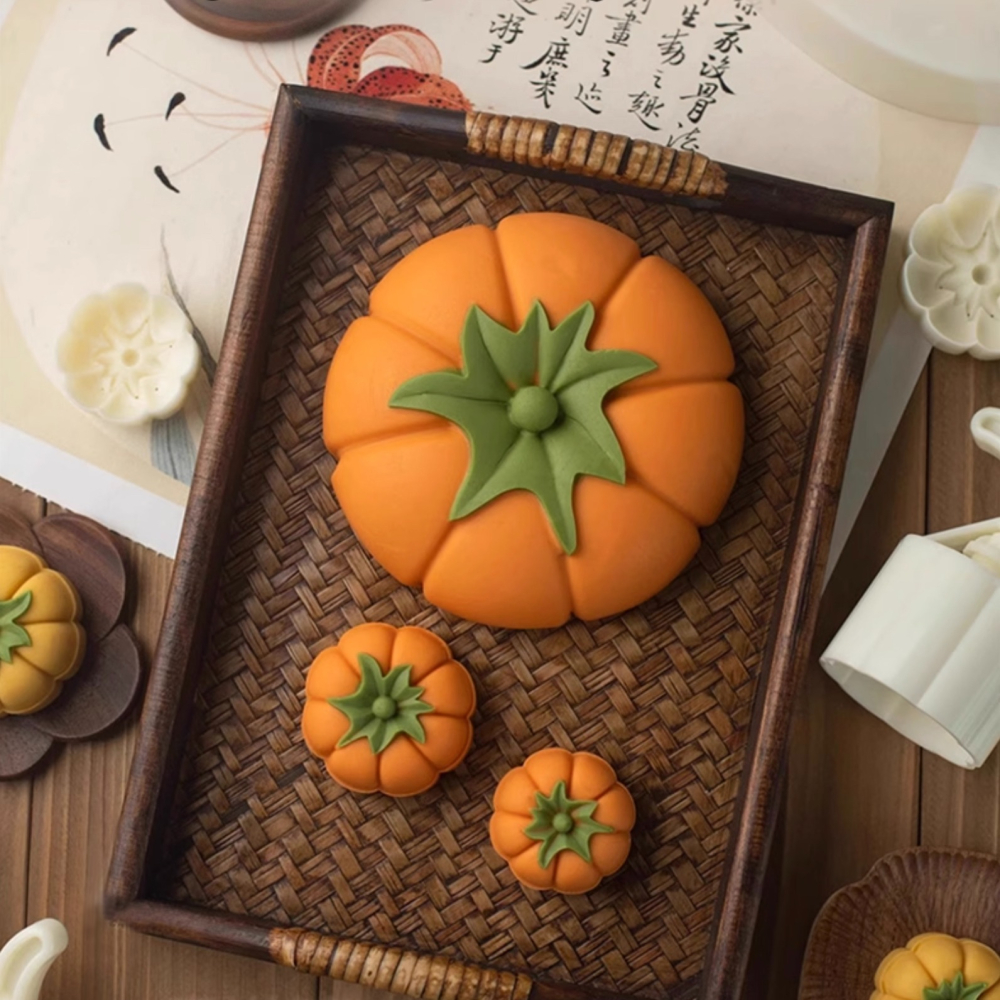 ◎500g=1斤◎手敲式南瓜造型月餅模/食品級手工壓模/中秋節立體大南瓜金瓜冰皮月餅模/鳳梨酥綠豆糕模/廣式大月餅模具-細節圖3