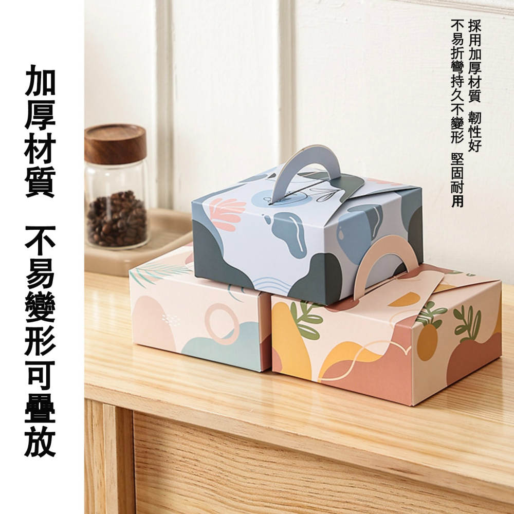 ◎2入◎莫蘭迪風手提蛋糕禮盒/餅乾甜點司康麵包提盒包裝盒/糖果禮品提盒/烘焙禮盒/蛋黃酥手提空紙盒-細節圖6