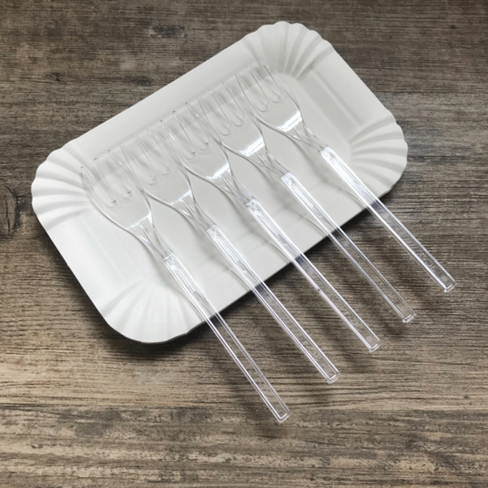 ◎10盤+10叉+1刀◎一次性三齒叉生日蛋糕盤叉套裝/一次性生日蛋糕刀叉盤組合/長方形烘焙派對紙盤/黑色塑膠果盤插甜點刀-細節圖5