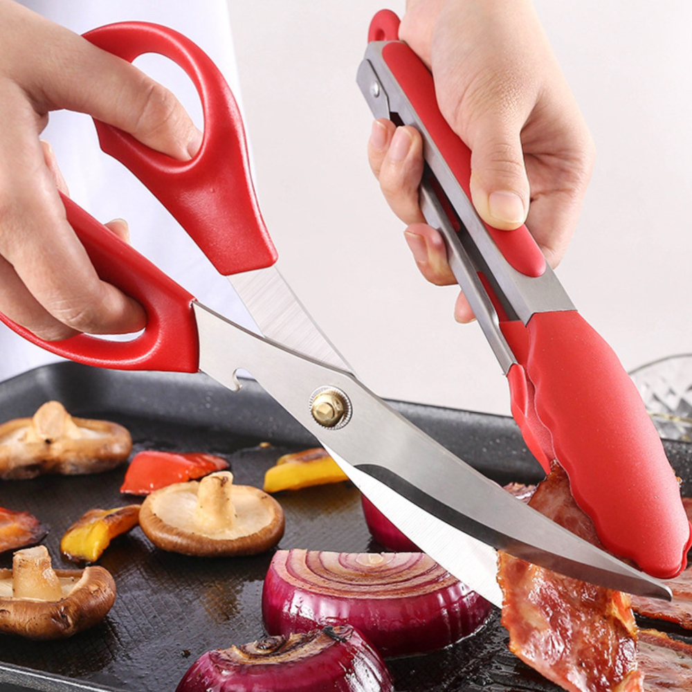 韓式烤肉剪刀/不鏽鋼餐廳烤肉雞排牛排剪/韓國料理家用多功能廚房用剪刀-細節圖2