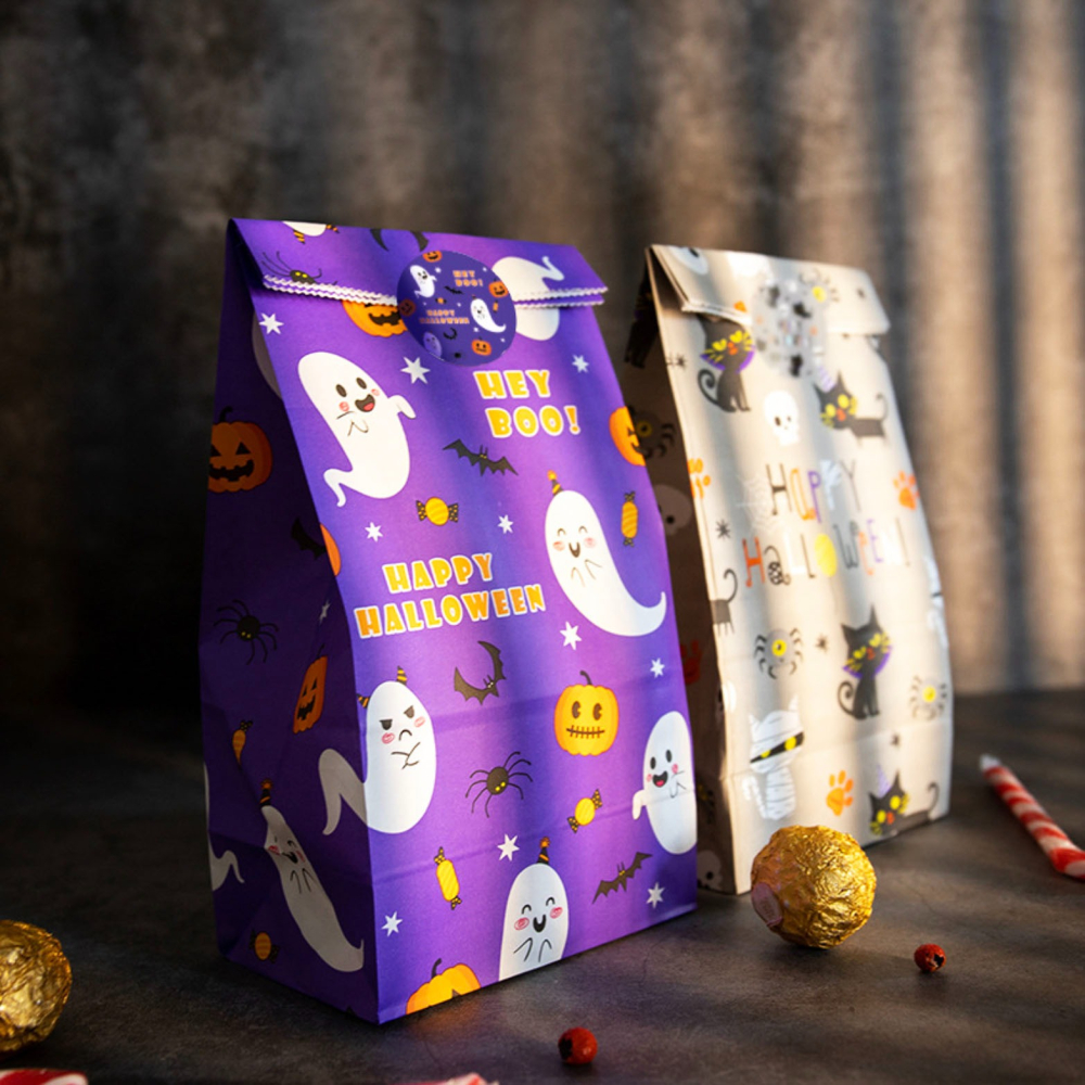 ◎3張入/共36枚◎萬聖節圓形南瓜幽靈四色封口貼/萬聖節裝飾貼紙/Happy Halloween節日派對禮物封口貼/手帳-細節圖4