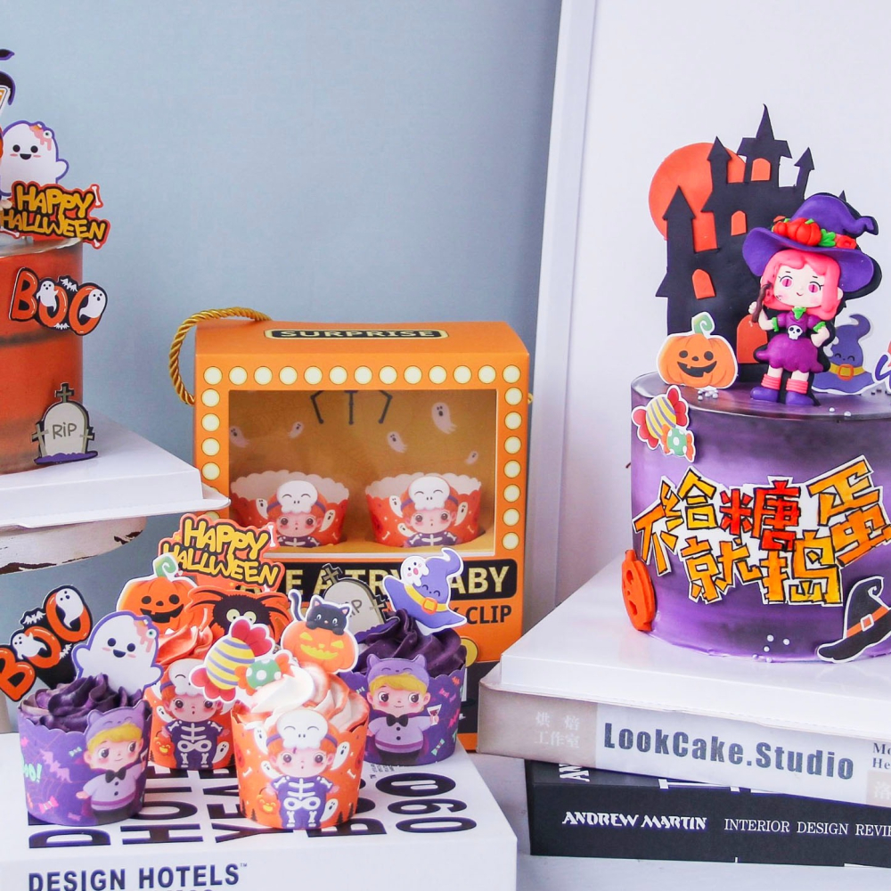 ◎50只入◎萬聖節舞會寶寶油紙紙杯/halloween蛋糕紙杯/機制高溫瑪芬紙杯/杯子蛋糕紙杯/耐高溫淋膜蛋糕紙托-細節圖2