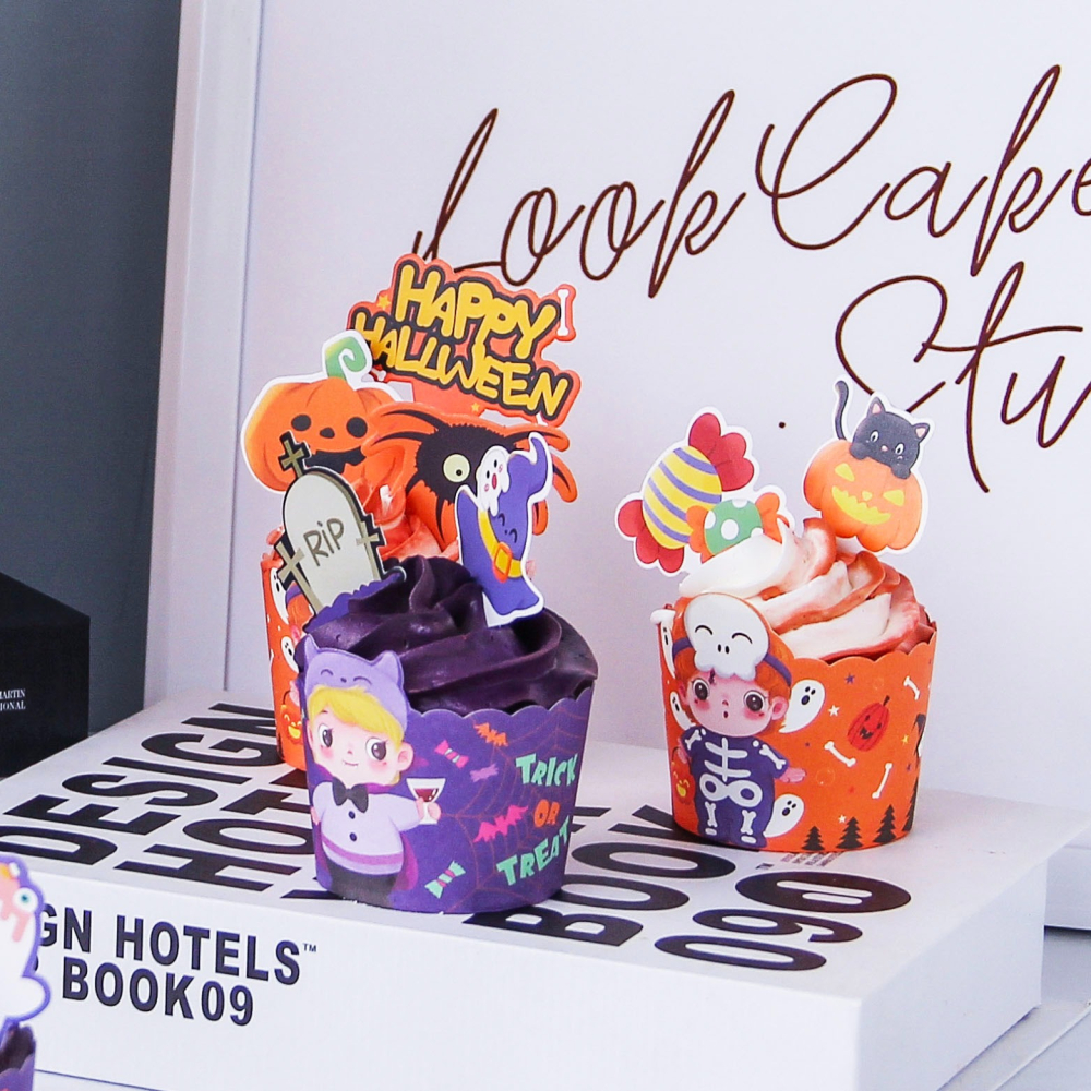◎50只入◎萬聖節舞會寶寶油紙紙杯/halloween蛋糕紙杯/機制高溫瑪芬紙杯/杯子蛋糕紙杯/耐高溫淋膜蛋糕紙托-細節圖3