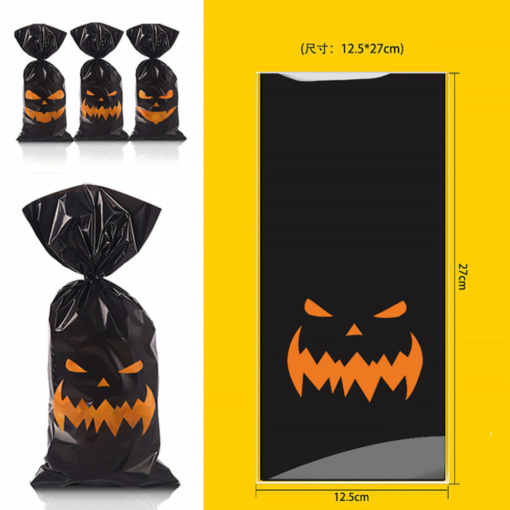 ◎20入◎12.5*27cm萬聖節南瓜頭平口袋/餅乾袋/烘焙點心餅乾包裝袋平口袋/萬聖節禮物袋-細節圖6