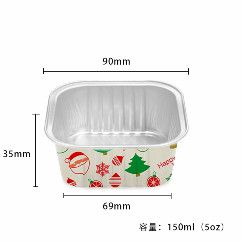 ◎10只入◎聖誕節圓型方型烘焙鋁箔蛋糕杯(含透明高蓋)/雪媚娘馬芬包裝盒/戚風杯子蛋糕捲口杯/家用防油耐高溫麵包點心鋁箔-細節圖8