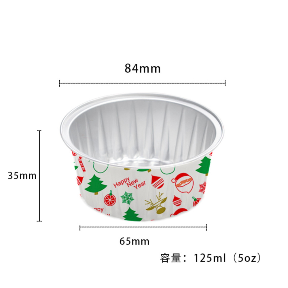 ◎10只入◎聖誕節圓型方型烘焙鋁箔蛋糕杯(含透明高蓋)/雪媚娘馬芬包裝盒/戚風杯子蛋糕捲口杯/家用防油耐高溫麵包點心鋁箔-細節圖9