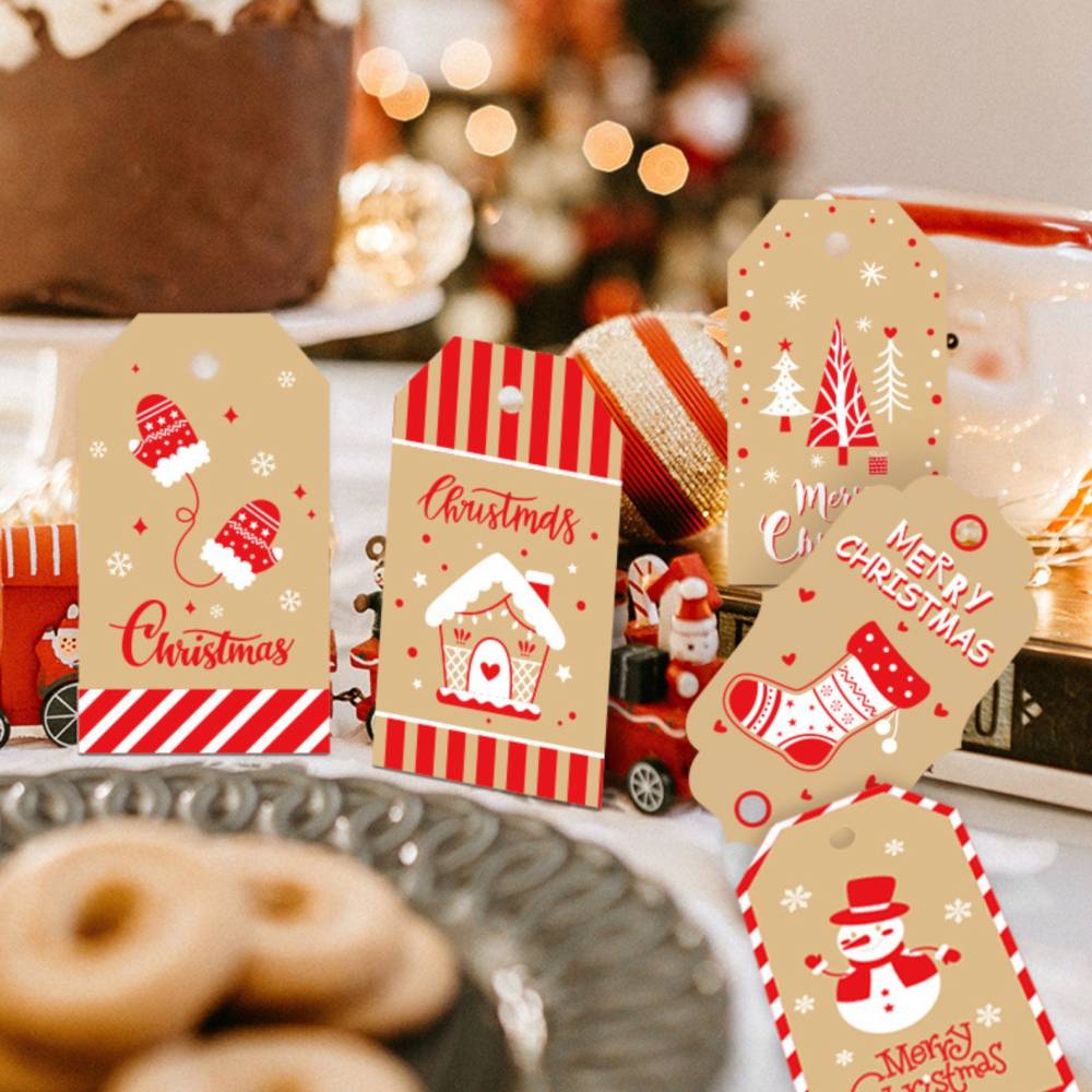 ◎20枚入◎復古創意聖誕節原創diy裝飾掛籤吊牌掛件/祝福卡插牌紙卡/聖誕節掛飾/派對禮物標籤卡/聖誕老人卡通禮品包裝標-細節圖3