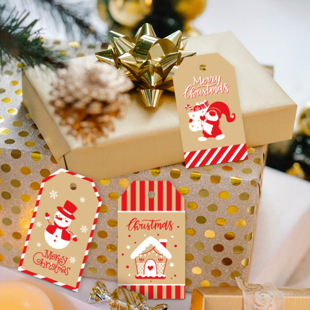 ◎20枚入◎復古創意聖誕節原創diy裝飾掛籤吊牌掛件/祝福卡插牌紙卡/聖誕節掛飾/派對禮物標籤卡/聖誕老人卡通禮品包裝標-細節圖4