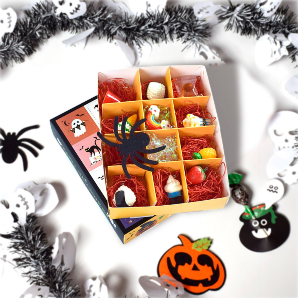 ◎2入◎12格款趣味萬聖節戳戳樂盲盒空盒/HALLOWEEN PARTY自製驚喜禮物盒/食品級白卡禮品包裝/可愛彩色禮物-細節圖4