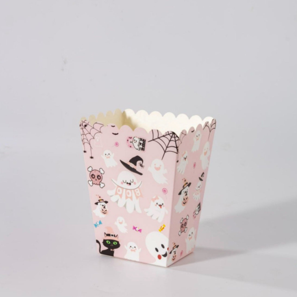 ◎10只入◎萬聖節環保折疊紙盒爆米花盒/食品級白卡紙炸雞包裝/一次性白卡紙點心紙盒/環保糖果餅乾禮品紙盒/雞米花薯條紙盒-細節圖5