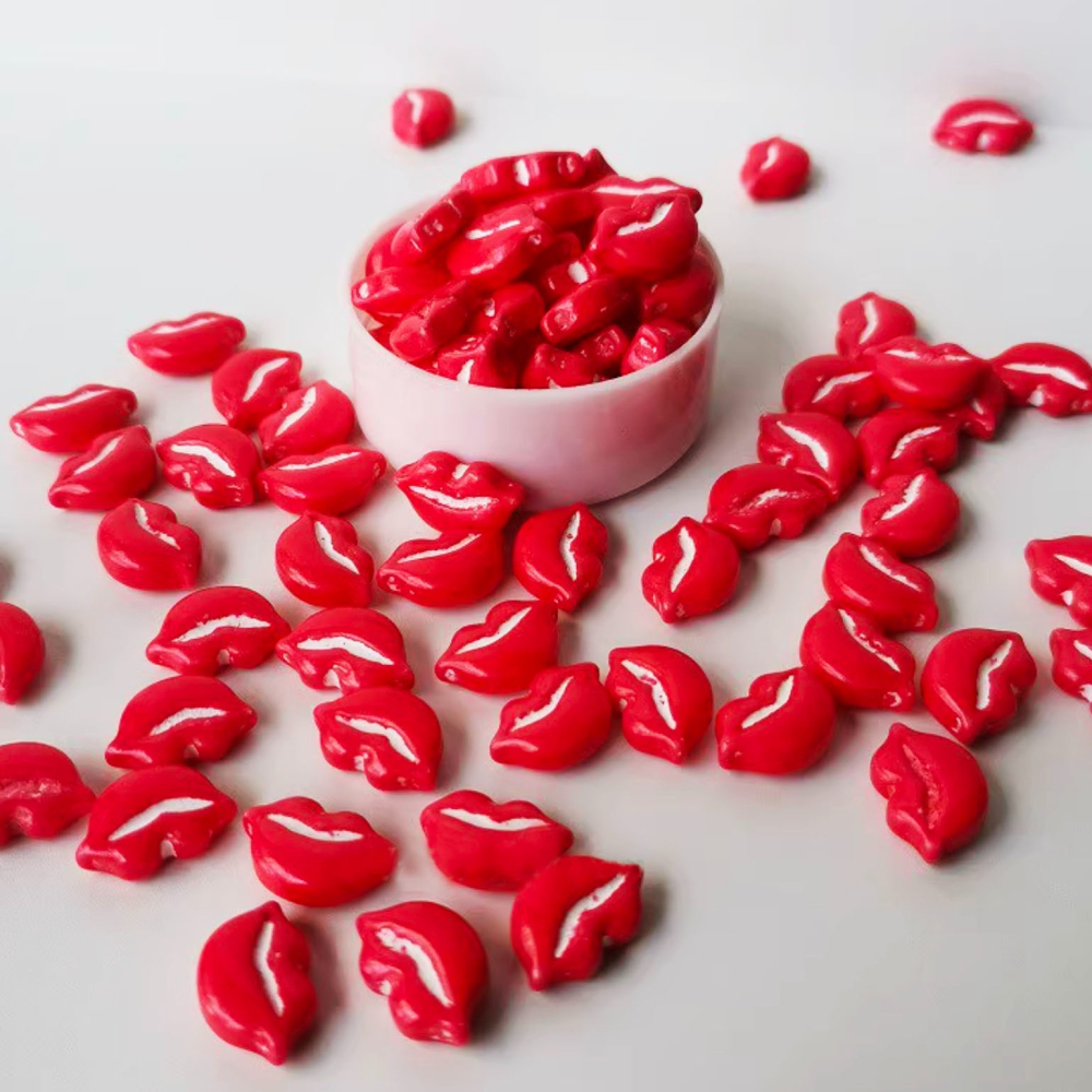 ◎50g分裝盒◎3L系列萬聖節大紅唇可食用蛋糕裝飾用彩糖/烘焙糖片/萬聖節搞怪造型壓片糖/情人節烘焙裝飾壓片糖果-細節圖3