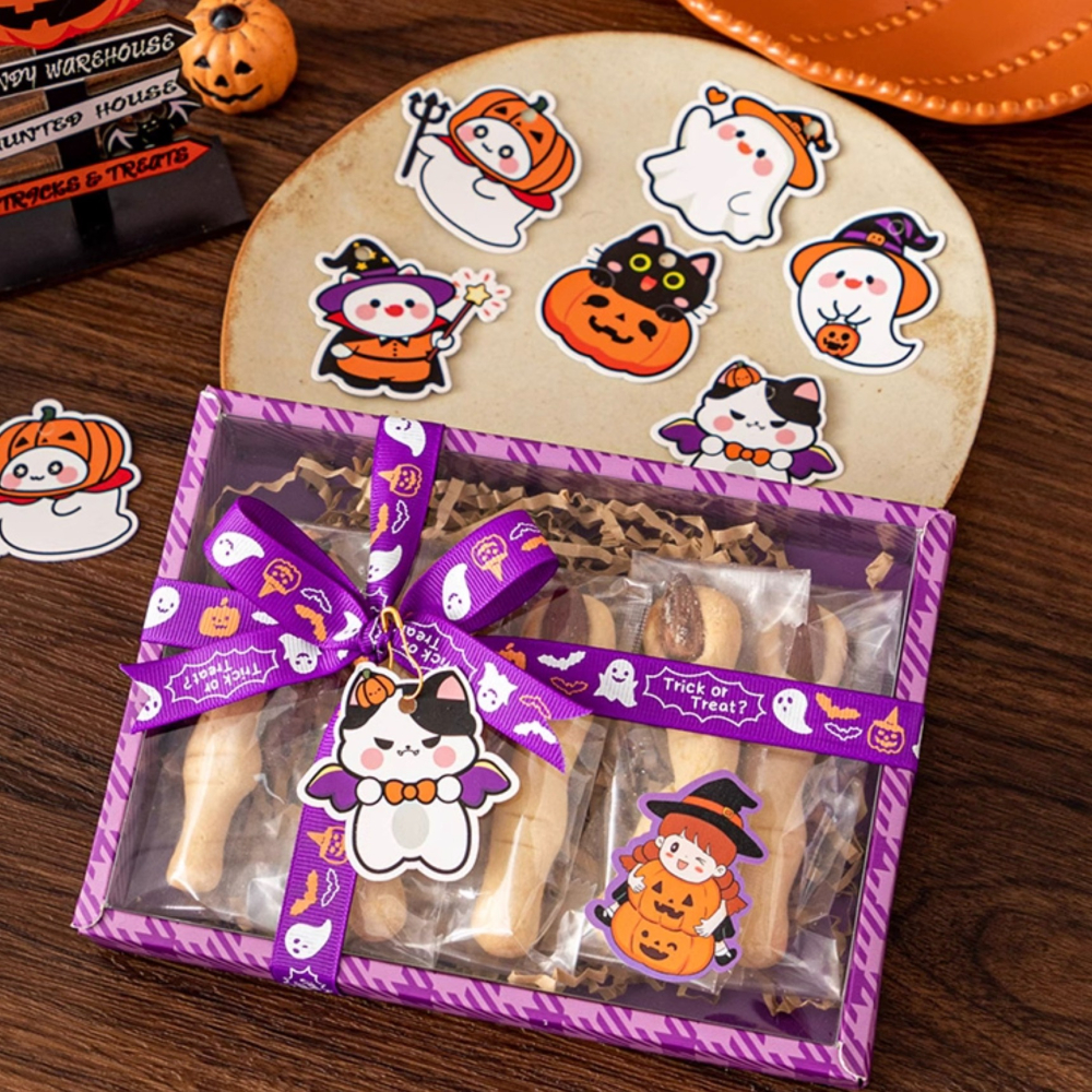 ◎18枚入◎萬聖節南瓜黑貓幽靈diy裝飾掛籤吊牌掛件/鬼節插牌紙卡/萬聖節掛飾/烘焙包裝掛飾禮盒吊牌-細節圖3