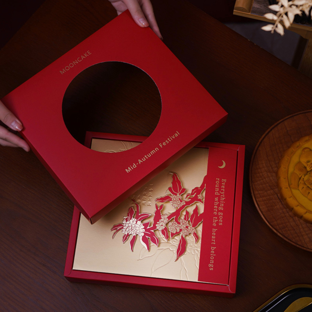 ◎1盒+1袋◎500g用創意國風大月餅手提包裝盒/中秋天地蓋式禮盒/婚禮囍餅禮品紙盒/喜餅包裝禮物盒-細節圖3