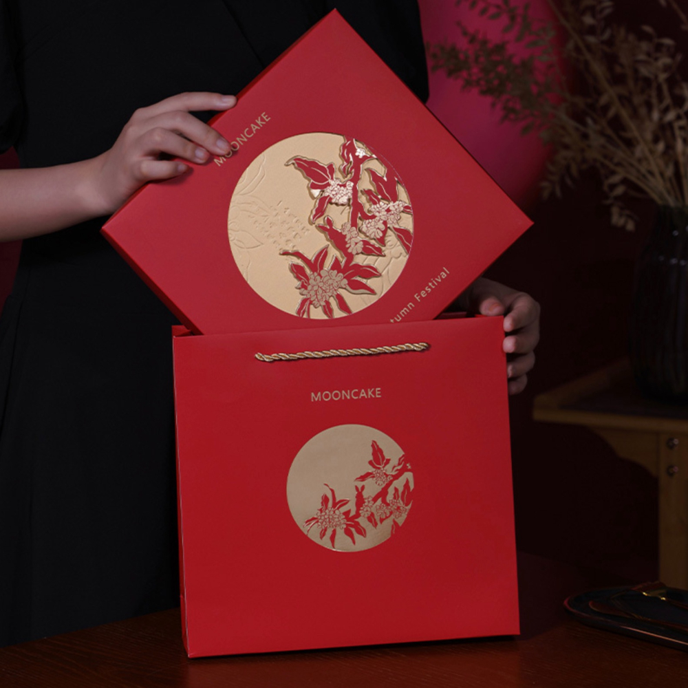 ◎1盒+1袋◎500g用創意國風大月餅手提包裝盒/中秋天地蓋式禮盒/婚禮囍餅禮品紙盒/喜餅包裝禮物盒-細節圖5