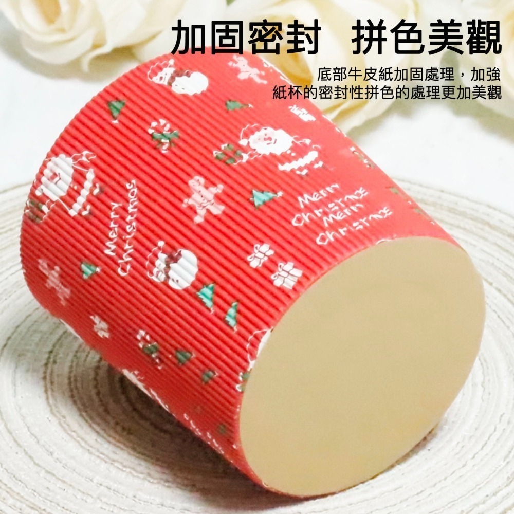 ◎6入◎4/5/6吋聖誕節潘娜托尼瓦楞紙托/耐溫200°可進烤箱聖誕麵包烘焙紙杯/Panatoni聖誕老人雪人蛋糕紙杯-細節圖5