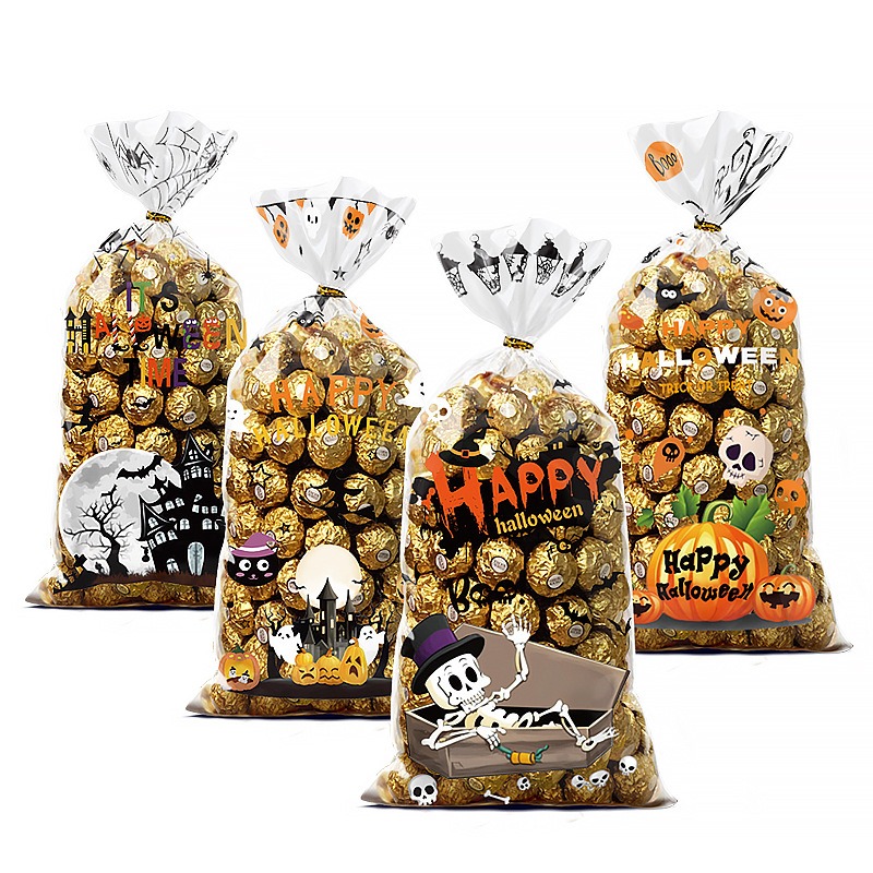 ◎12.5*27cm◎萬聖節玻璃紙平口袋/餅乾袋/烘焙點心餅乾包裝袋平口袋/萬聖節禮物袋/節慶派對零食包裝-細節圖5