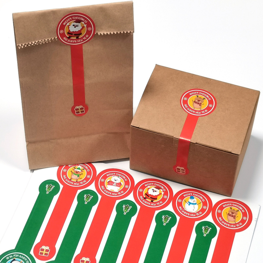 ◎3張/共30枚◎聖誕節長條圓型餅乾桶封口貼紙/布丁瓶推推筒包裝袋裝飾貼/長條杯貼飲品logo貼紙/聖誕節棒棒糖造型禮物-細節圖3