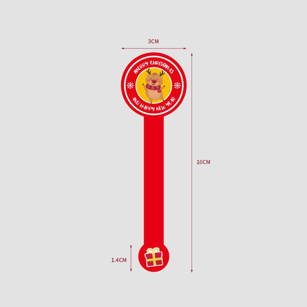 ◎3張/共30枚◎聖誕節長條圓型餅乾桶封口貼紙/布丁瓶推推筒包裝袋裝飾貼/長條杯貼飲品logo貼紙/聖誕節棒棒糖造型禮物-細節圖6