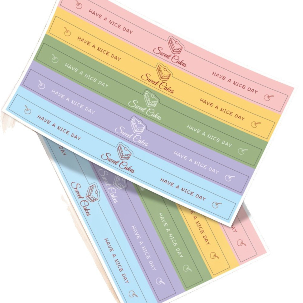 ◎5張/共25枚◎卡通可愛表情圍邊腰帶圍邊/曲奇糯米船牛軋糖奶茶瓶子糖果裝飾封口貼紙/長條型不乾膠烘培蛋糕盒DIY封口貼-細節圖4