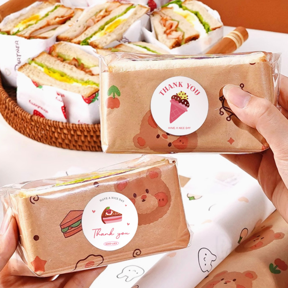 ◎3張/共36枚◎可口甜品圓型封口貼紙/thank you標籤貼/圓形封口貼/派對裝飾不乾膠貼紙-細節圖3