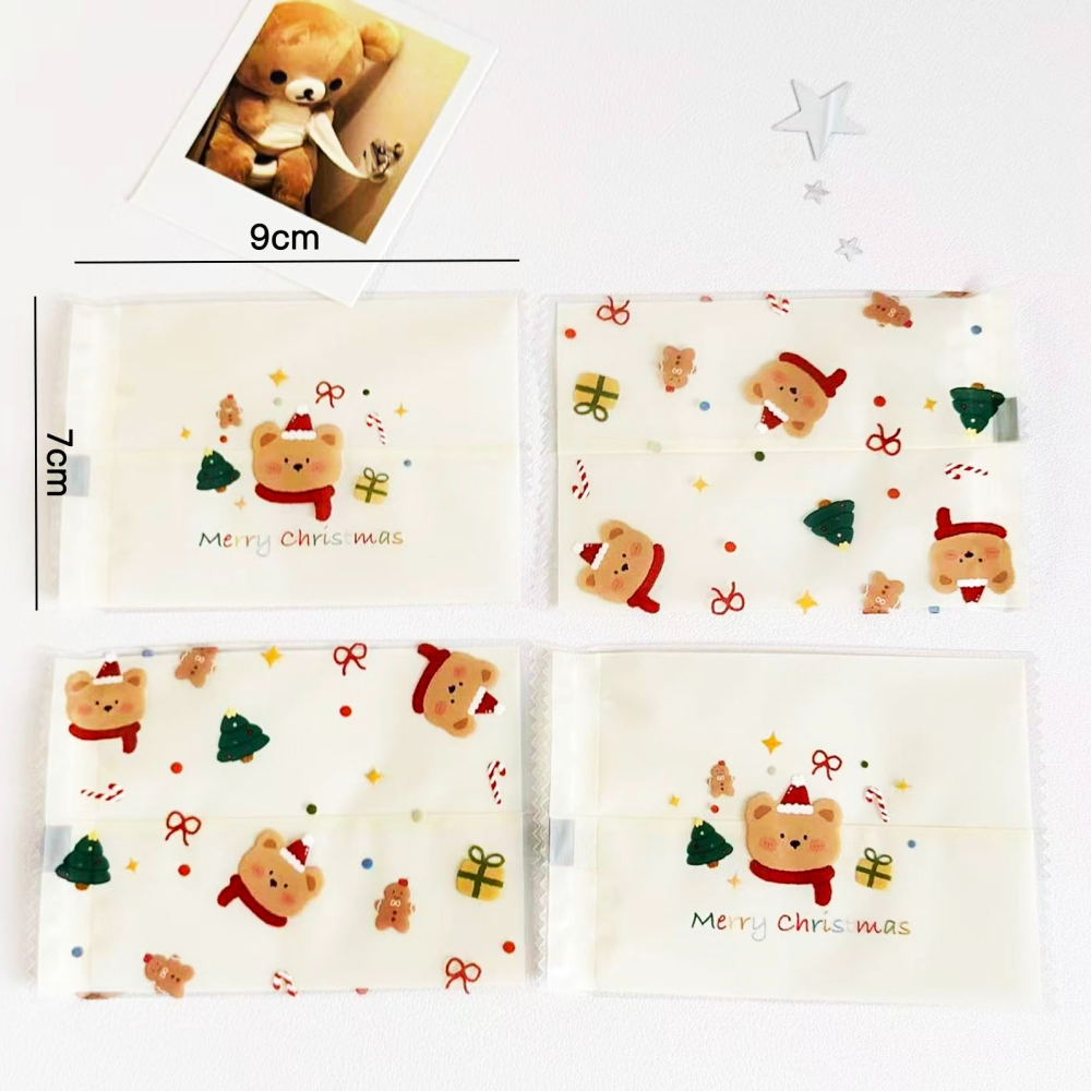 ◎7x9cm◎聖誕節可愛小熊曲奇雪Q餅機封袋(約95~100入)/聖誕糖霜雪花酥磨砂透明糖果袋/烘焙食品禮物包裝袋-細節圖5