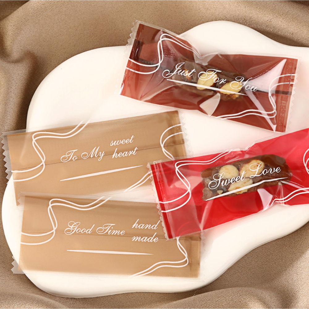 ◎4*9.5cm◎ins風線條英文四合一牛軋糖機封袋(約95~100入)/太妃糖巧克力糖果袋/牛軋糖烘焙食品包裝袋-細節圖5