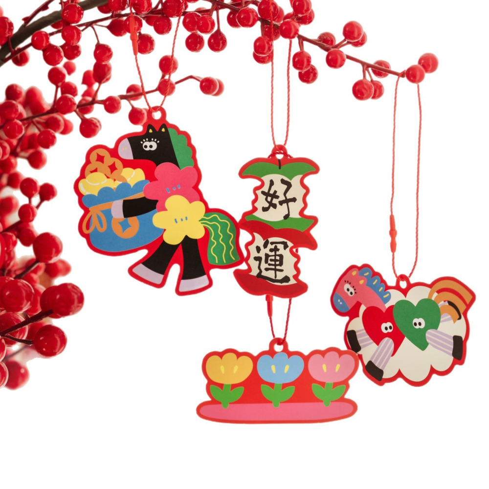 ◎27枚/30枚入◎馬上有財馬上發財中國風新年裝飾掛籤吊牌掛件/祝福卡插牌紙卡/盆景掛件掛飾/派對禮物標籤卡/馬年卡通禮-細節圖8