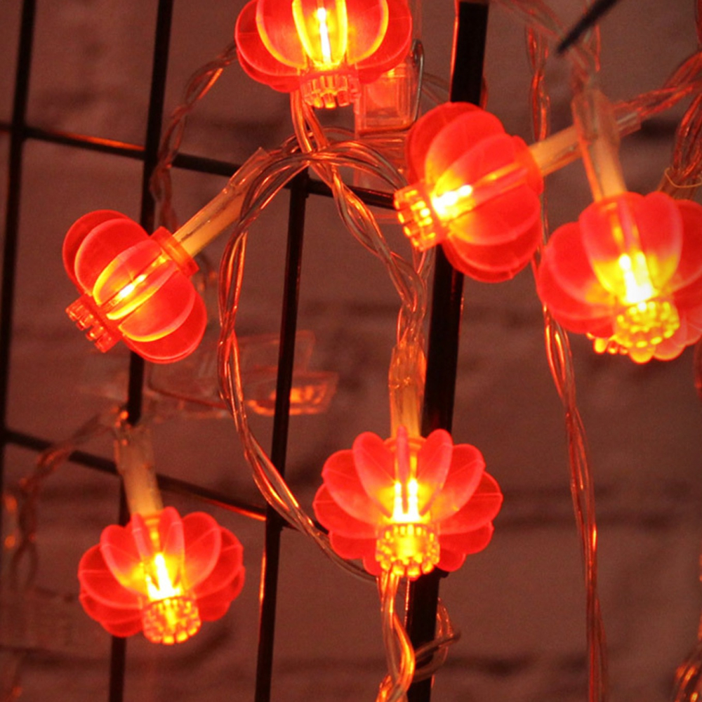 ◎300cm/20顆燈◎新年紅燈籠LED彩燈燈串/年裝飾元宵春節喜慶掛件/裝飾電池式燈串/派對裝飾燈/燈串電池小彩燈-細節圖5