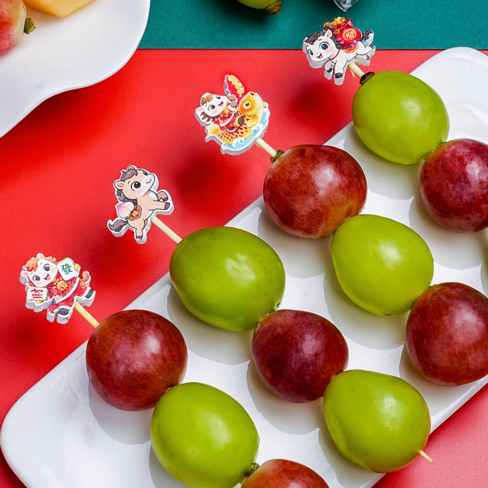 ◎20支◎木質馬年金馬送福冰糖葫蘆竹籤/一次性漢堡水果籤/家庭親子DIY烘焙製作工具/馬到成功派對雞尾酒籤-細節圖3